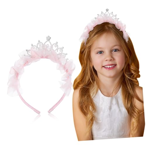 PAMINGONO Prinzessinnen Crown Headband mit Strass und Perlen Leichtes Sicheres Tiara Stirnband für Mädchen Geburtstags und Party Accessoire Langlebig und Elegant von PAMINGONO