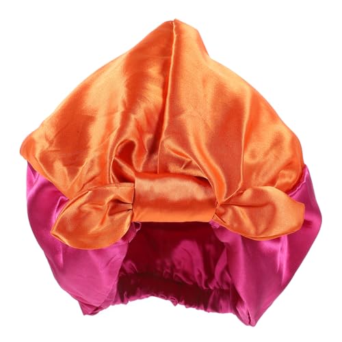 PAMINGONO Damen Satin Schlafhaube Atmungsaktive Rutschfeste Schlafmütze Für Lockiges Haar Komfortable Elastische Nachtkappe Im Modischen Design Für Optimalen Haarschutz von PAMINGONO
