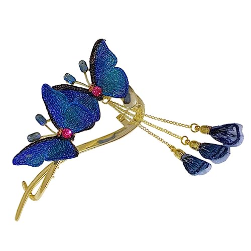 PAMINGONO Schmetterlings Haarspange für Damen Metall Haarklemme mit Quaste Ästhetische Haaraccessoires für Dickes Haar für Hochzeiten und Besondere Anlässe von PAMINGONO