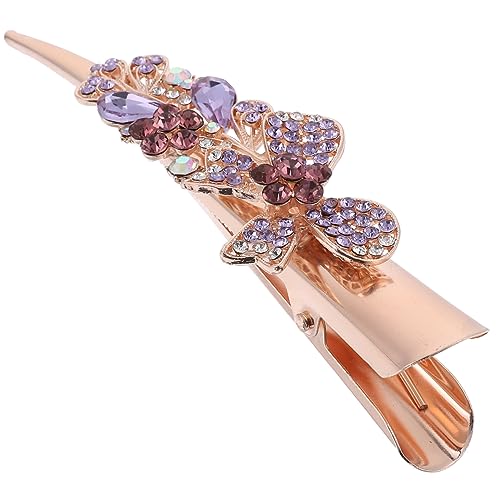 PAMINGONO Rhinestone Haarclip Mit Schleife Eleganter Haarschmuck Für Damen Dekorativer Duckbill Clip Großer Haarschmuck Für Festliche Anlässe Robust Und Für von PAMINGONO