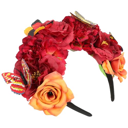 PAMINGONO 1stücke Butterfly Headband Mit Lebensechten Blumen Und Schmetterlingen Perfektes Accessoire Für Teepartys Und Halloween Dekoratives Haarband Für von PAMINGONO