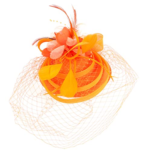 PAMINGONO Tea Party Fascinator Hut Mit Federn Und Schleier Haarschmuck Damen Für Hochzeiten Partys Und Besondere Anlässe von PAMINGONO