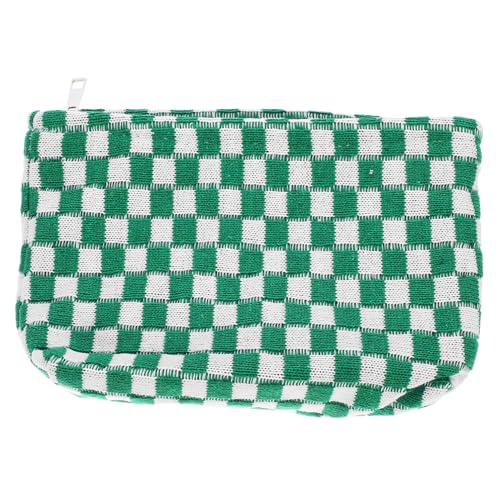 PAMINGONO Kosmetiktasche Tragbare Make-up Tasche Waschbar Organizer Mit Mehreren Fächern Für Reisen Für Kosmetik Toilettenartikel Und Mehr Grünem Karomuster von PAMINGONO