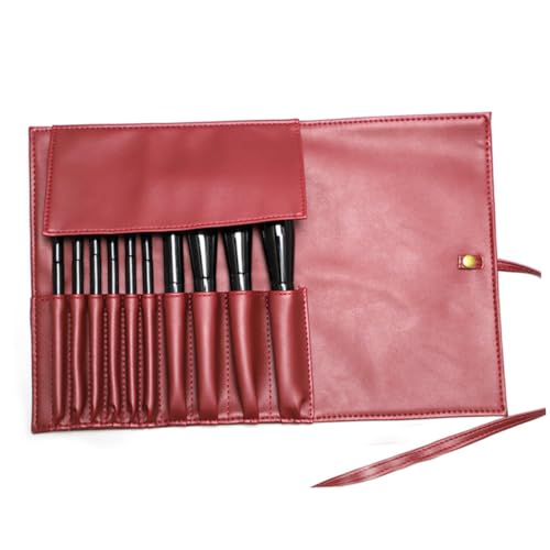 PAMINGONO Rolltasche Für Make-up-Pinsel Mit 10 Taschen Pu-Leder Kosmetik-Organizer Tragbares Beauty-Tool-kit Für Zuhause Und Unterwegs von PAMINGONO