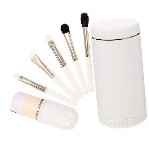 PAMINGONO Tragbares Make-up-pinsel-set Mit Drehbarer Aufbewahrung 6-in-1-make-up-pinsel Mit Holzgriff Rougepinsel Für Frauen von PAMINGONO