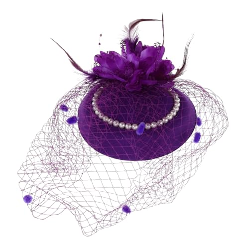 PAMINGONO Vielseitiges Stirnband Aus Netzstoff Eleganter Brauthut Teeparty-fascinator Mini-hut Haarspangen Für Feiern von PAMINGONO