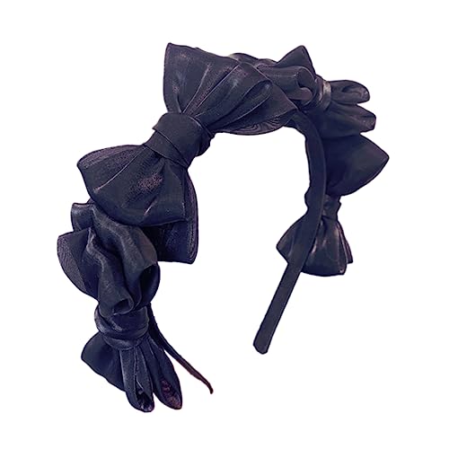 PAMINGONO Vintage Stil Haarband Mit Schleife Retro Damen Haarschmuck Geeignet Für Hochzeiten Partys Und Festivals Leicht Und Angenehm Zu Tragen Schwarzes Design Für Verschiedene Anlässe von PAMINGONO