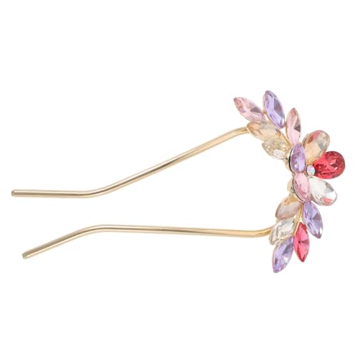 PAMINGONO Wasserdichte U förmige Haarnadel mit Funkelnden Strassblumen Eleganter Brautschmuck für Damen Vielseitiger Haarstecker für Hochzeiten und Festliche Frisuren von PAMINGONO