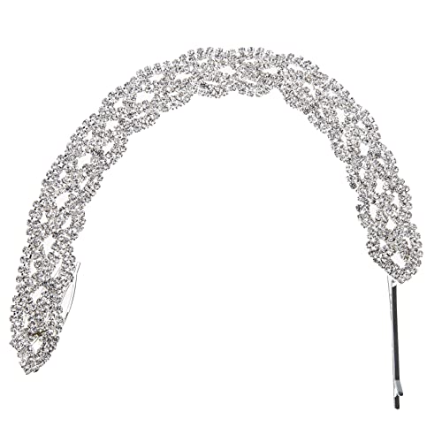 PAMINGONO Strass Stirnband Kopfstück Clip Schmuck Damen Haar-accessoire Pferdeschwanz-haarverlängerungskette von PAMINGONO