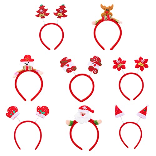 PAMINGONO 8stücke Weihnachts-haarreifen Für Junge Mädchen Lustige Party-haarschmuck Mit Rentier Schneemann Und Weihnachtsbaum Designs Für Festliche Anlässe Und Feiern von PAMINGONO