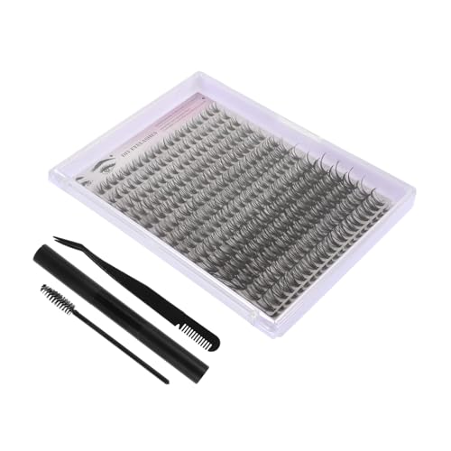 PAMINGONO Wimpernverlängerungs DIY mit Cluster Lashes Wimpernkleber Sanftem Entferner und Pinzette für Selbstanwendung Vielseitige Längen und Curl Varianten Schwarzes Werkzeugset Schonend von PAMINGONO