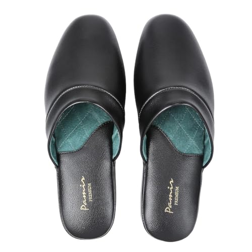 PAMIR Men's Genuine Leather Scuff Slippers with Memory Foam Insole and Leather Outsole Size US 9 Wide Width Black PAMIR Men's Genuine Leather Scuff Slippers with Memory Foam Insole and Leather Outsole Size US 9 Wide Width Black von PAMIR