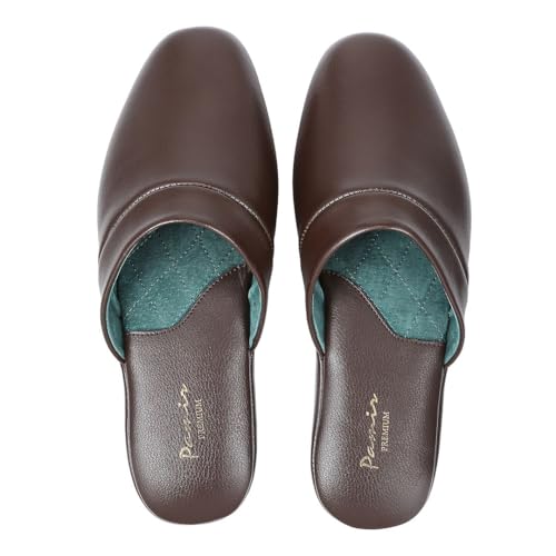 PAMIR Men's Genuine Leather Scuff Slippers with Memory Foam Insole and Leather Outsole Size US 9 Wide Width Brown PAMIR Men's Genuine Leather Scuff Slippers with Memory Foam Insole and Leather Outsole Size US 9 Wide Width Brown von PAMIR