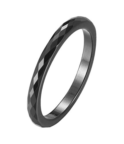 PAMTIER Damen Diamantförmig Ring aus Keramik Schwarz Größe 54 (17.2) von PAMTIER