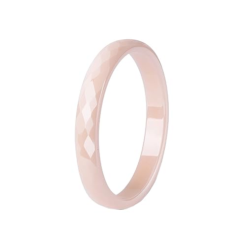 PAMTIER Damen Verlobung Diamant Geformt Keramik Ring Hellrosa Größe 54 (17.2) von PAMTIER
