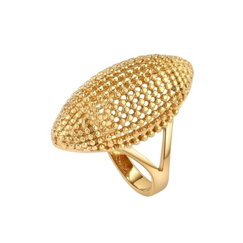 PAMTIER Damen Edelstahl Klassischer Retro Trend Persönlichkeit Raffinierter Ring Gold Größe 65 (20.7) von PAMTIER