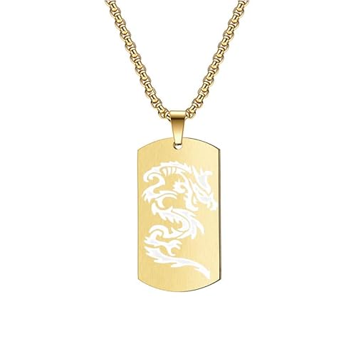 PAMTIER Damen Herren 12 Chinesisches Tierkreiszeichen Halskette Gold Sternzeichen Anhänger-Schmuckkette Drachen von PAMTIER