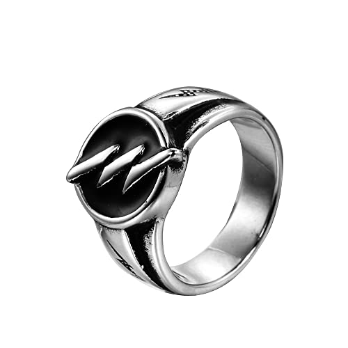 PAMTIER Damen Herren Blitz Ring Edelstahl Hip Hop Vintage Band Schmuck Silber Größe 54 (17.2) von PAMTIER