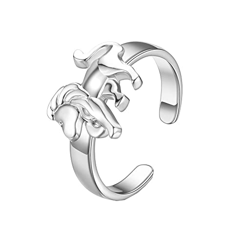 PAMTIER Damen Herren Chinesisches Sternzeichen Ring Größenverstellbarer Ring Schmuck Löwe von PAMTIER