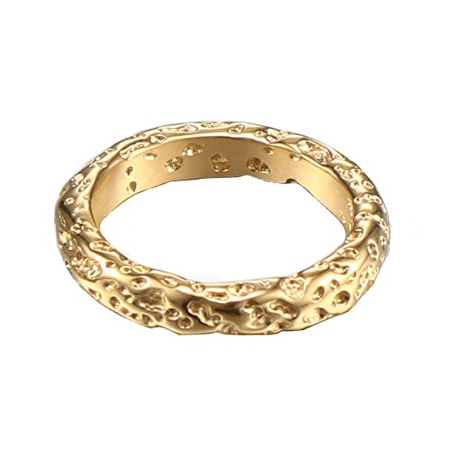 PAMTIER Damen Paar Ringe Edelstahl Persönlichkeit Schmuck Jubiläum Gold Größe 52 (16.6) von PAMTIER