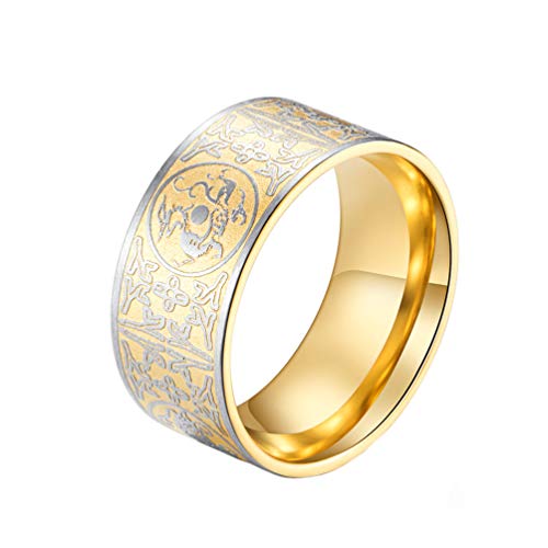 PAMTIER Edelstahl Jahrgang Gold Ring für Männer Chinesisch Alt 4 Wächter Tiere Signet Band Größe 62 (19.7) von PAMTIER