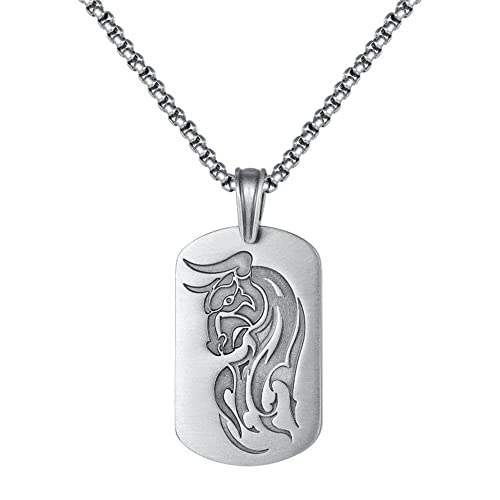 PAMTIER Herren Damen Halskette Rostfreier Stahl Schmuck 12 chinesische Sternzeichen Anhänger Halskette Kette Geburtstagsgeschenk OCHSE von PAMTIER