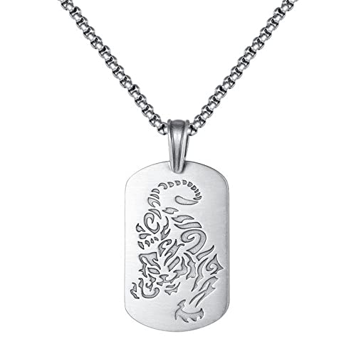 PAMTIER Herren Damen Halskette Rostfreier Stahl Schmuck 12 chinesische Sternzeichen Anhänger Halskette Kette Geburtstagsgeschenk Tiger von PAMTIER