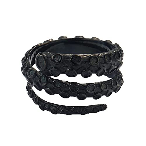 PAMTIER Herren Damen Oktopus Ring Edelstahl Personalisierter Bandschmuck Schwarz Größe 65 (20.7) von PAMTIER