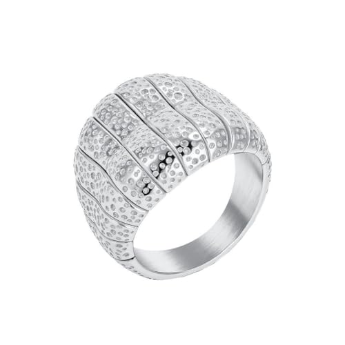 PAMTIER Herren Edelstahl Exquisiter Klassischer Retro Einfacher Eleganz Ring Silber Größe 60 (19.1) von PAMTIER