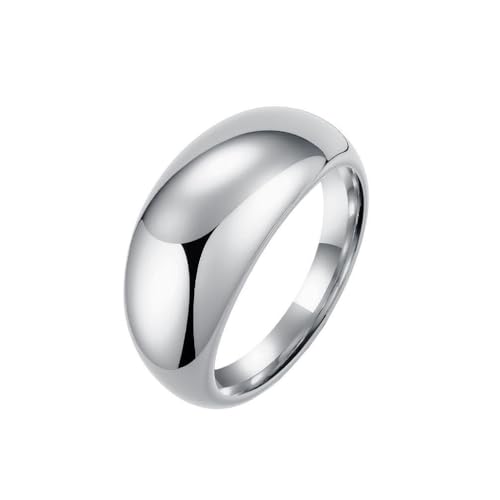 PAMTIER Herren Edelstahl Exquisiter Klassischer Retro Eleganz Einfacher Ring Silber Größe 62 (19.7) von PAMTIER