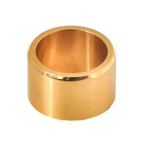 PAMTIER Herren Edelstahl Kuppel Ringe Klassisch Schlicht Weit Chunky Ring Cocktail Party Band Einfacher Schmuck Gold 57 (18.1) von PAMTIER