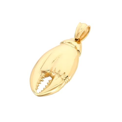 PAMTIER Herren Edelstahl Retro Klassisch Trendy Punk Krabbenklauen Halskette Gold von PAMTIER