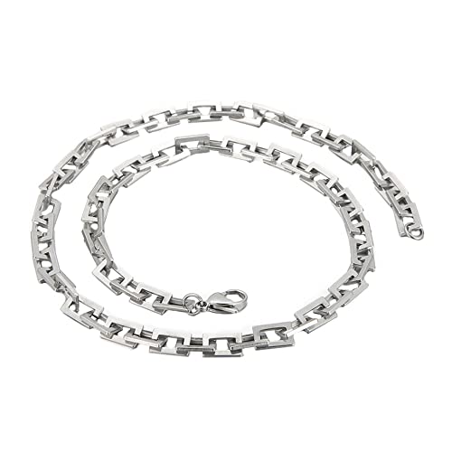 PAMTIER Herren Rechteckige Kette Edelstahl Rock Hip Hop Kettenschmuck 45CM von PAMTIER