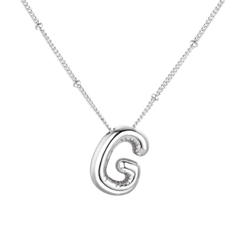 PAMTIER Initial Bubble Halsketten für Frauen A-Z Buchstabe Name Gold Plated Edelstahl Klobig Anhänger Personalisiert Statement Zartes Alphabet Charm Elegant Zierlich Schmuck Silber Brief G PAMTIER Initial Bubble Halsketten für Frauen A-Z Buchstabe Name Gold Plated Edelstahl Klobig Anhänger Personalisiert Statement Zartes Alphabet Charm Elegant Zierlich Schmuck Silber Brief G von PAMTIER
