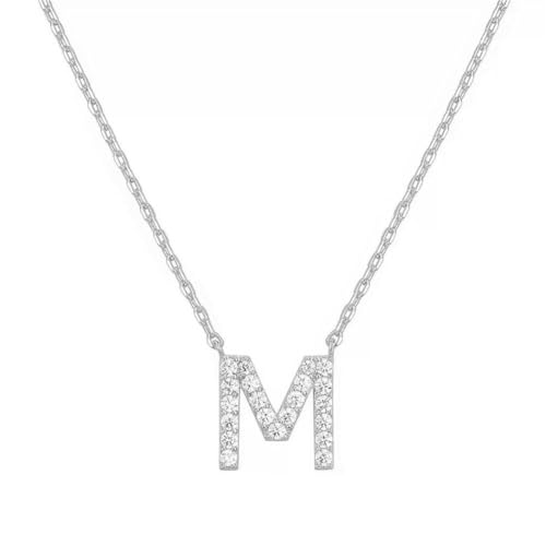 PAMTIER Initial Halsketten für Frauen A-Z Buchstabe Name Gold Plated Edelstahl Zirkonia Anhänger Personalisiert Statement Zartes Klein Alphabet Charm Elegant Zierlich Schmuck Silber Brief M PAMTIER Initial Halsketten für Frauen A-Z Buchstabe Name Gold Plated Edelstahl Zirkonia Anhänger Personalisiert Statement Zartes Klein Alphabet Charm Elegant Zierlich Schmuck Silber Brief M von PAMTIER