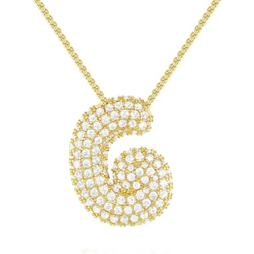 PAMTIER Initial Ketten für Frauen A-Z Anhänger Gold/Silver Plated Cubic Zirconia Edelstahl Chunky Kette Delicate Alphabet Kette Buchstabe Schmuck Gold Brief G von PAMTIER