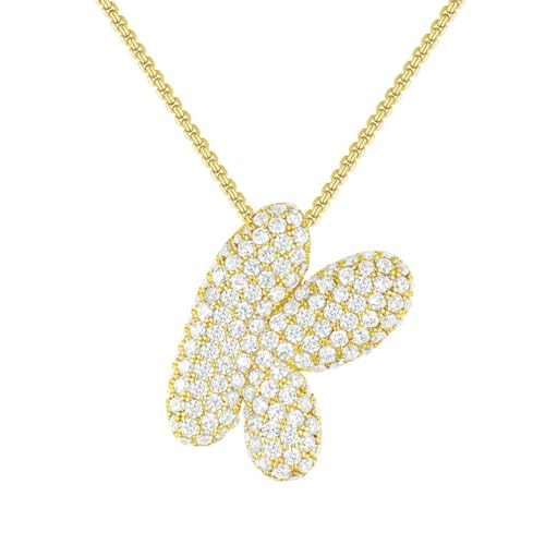 PAMTIER Initial Ketten für Frauen A-Z Anhänger Gold/Silver Plated Cubic Zirconia Edelstahl Chunky Kette Delicate Alphabet Kette Buchstabe Schmuck Gold Brief K von PAMTIER