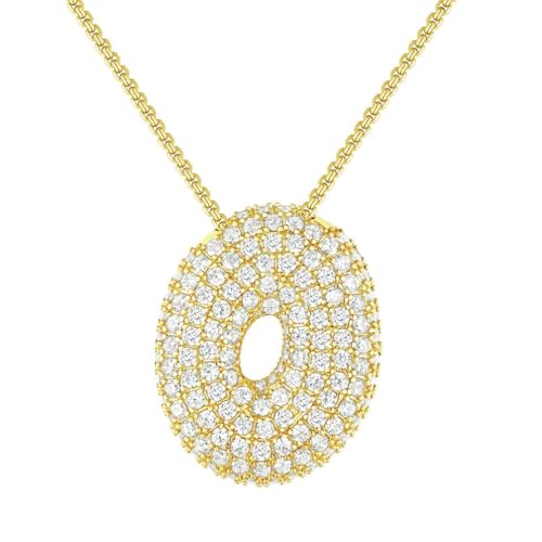 PAMTIER Initial Ketten für Frauen A-Z Anhänger Gold/Silver Plated Cubic Zirconia Edelstahl Chunky Kette Delicate Alphabet Kette Buchstabe Schmuck Gold Brief O von PAMTIER