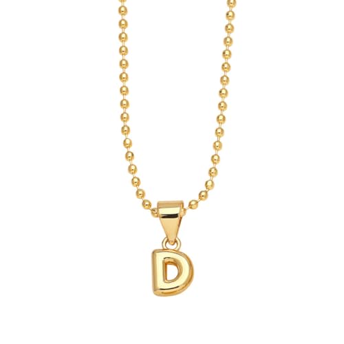 PAMTIER Initial Ketten für Frauen A-Z Anhänger Gold Plated Simple Edelstahl Delicate Alphabet Kette Cute Buchstabe Schmuck Gold Brief D von PAMTIER