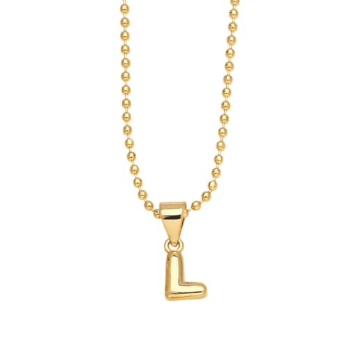 PAMTIER Initial Ketten für Frauen A-Z Anhänger Gold Plated Simple Edelstahl Delicate Alphabet Kette Cute Buchstabe Schmuck Gold Brief L von PAMTIER