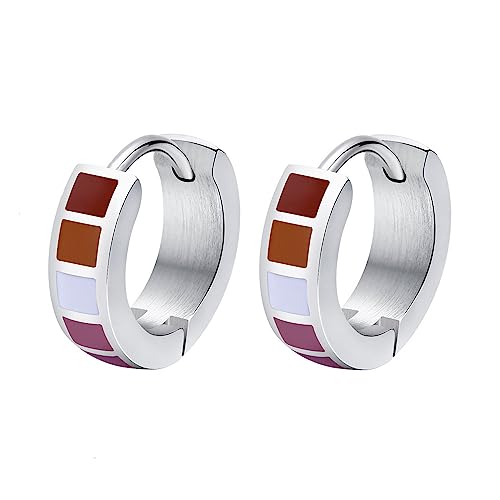 PAMTIER LGBT Unisex Edelstahl Personalisierter Regenbogen Kreativ Exquisit Kompakt Ohrring Lesbian von PAMTIER
