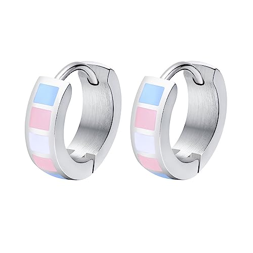 PAMTIER LGBT Unisex Edelstahl Personalisierter Regenbogen Kreativ Exquisit Kompakt Ohrring Transgender von PAMTIER