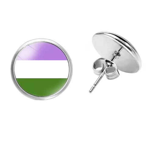 PAMTIER Unisex LGBT Edelstahl Kreative einfache Trend Regenbogenelemente Ohrring Genderqueer von PAMTIER