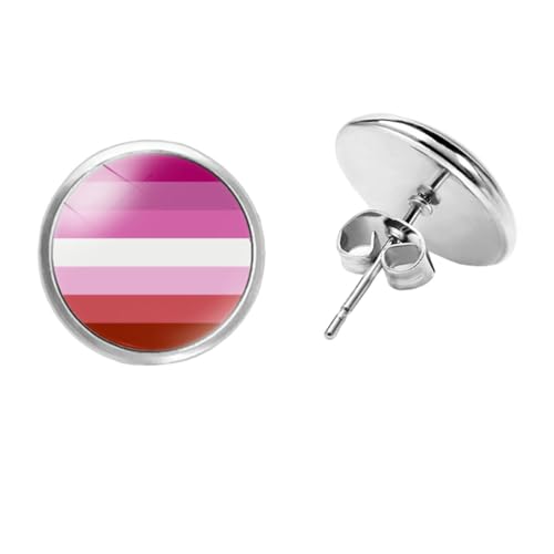 PAMTIER Unisex LGBT Edelstahl Kreative einfache Trend Regenbogenelemente Ohrring Lipstick Lesbian von PAMTIER