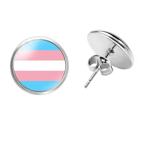 PAMTIER Unisex LGBT Edelstahl Kreative einfache Trend Regenbogenelemente Ohrring Transgender von PAMTIER