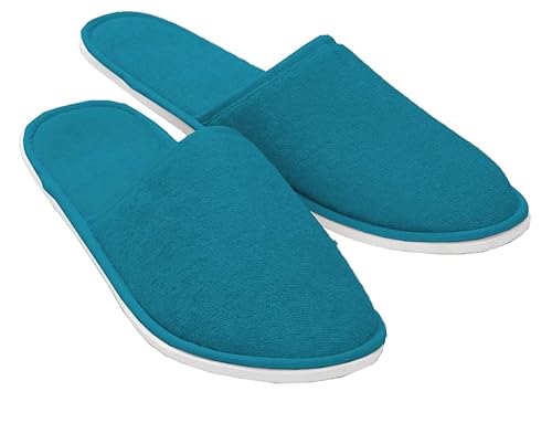PANA Frottier Gästepantoffeln • flauschige Hausschuhe mit geschlossener Kappe • Hausschlappen • Anti-Rutsch Slipper • rutschfest • Unisex • Baumwolle • versch. Farben & Größen von PANA