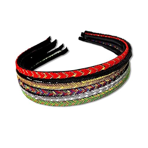 PANAAKHI Kunststoff-Haarband mit Schnürung, für Damen und Mädchen, mehrfarbig, 6 Stück von PANAAKHI