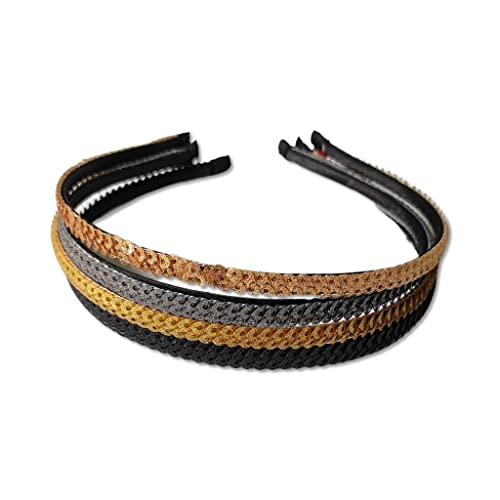 Panaakhi Modische elastische Haarbänder, gewellt, für Damen, mehrfarbig, 4 Stück von PANAAKHI