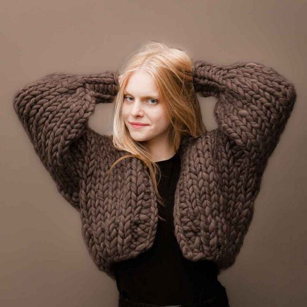 PANAPUFA 100% MERINO Chunky wolle Strickjacke von PANAPUFA