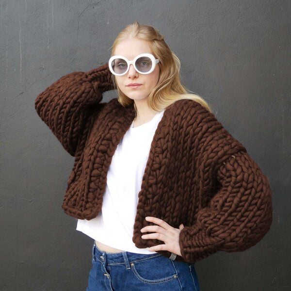 PANAPUFA 100% MERINO Chunky wolle Strickjacke von PANAPUFA